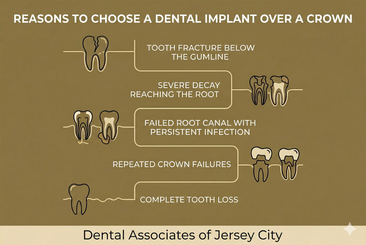 Dental Implants Vs Crowns - Dental Associates of Jersey City